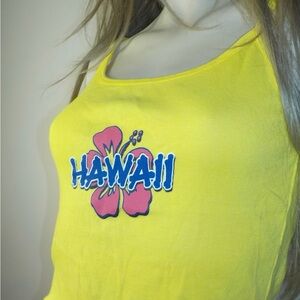 Yellow Hawaii Graphic Tank Top